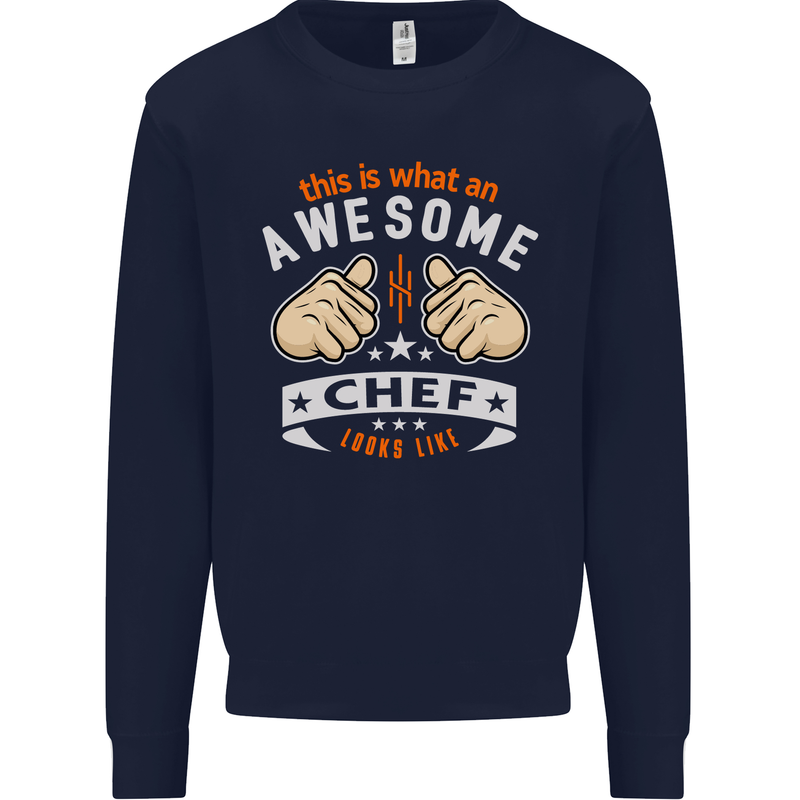 Awesome Chef Looks Like Funny Cooking Mens Sweatshirt Jumper Navy Blue
