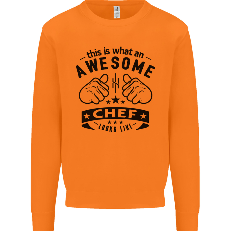 Awesome Chef Looks Like Funny Cooking Mens Sweatshirt Jumper Orange