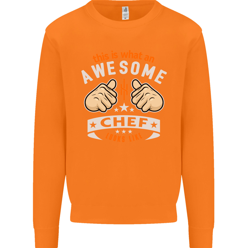 Awesome Chef Looks Like Funny Cooking Mens Sweatshirt Jumper Orange