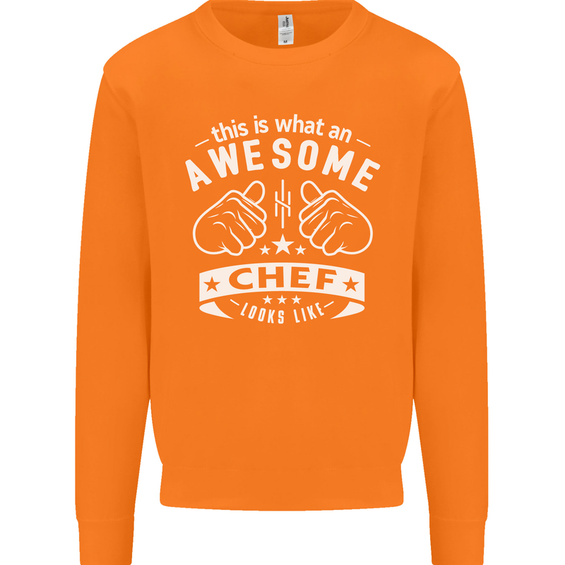 Awesome Chef Looks Like Funny Cooking Mens Sweatshirt Jumper Orange