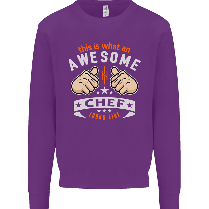 Awesome Chef Looks Like Funny Cooking Mens Sweatshirt Jumper Purple