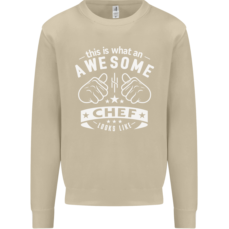 Awesome Chef Looks Like Funny Cooking Mens Sweatshirt Jumper Sand