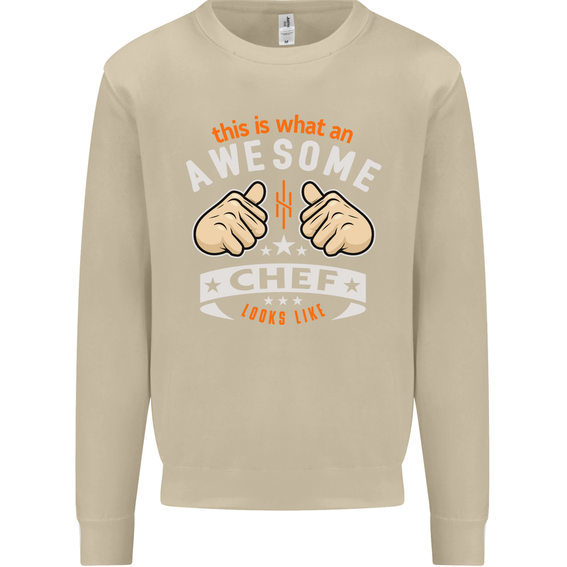 Awesome Chef Looks Like Funny Cooking Mens Sweatshirt Jumper Sand