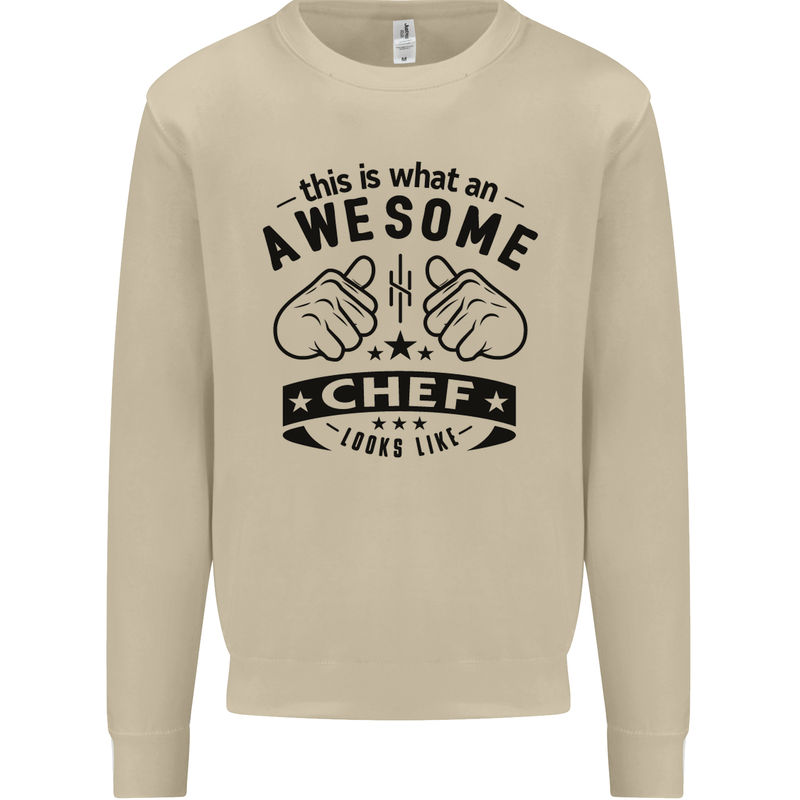 Awesome Chef Looks Like Funny Cooking Mens Sweatshirt Jumper Sand