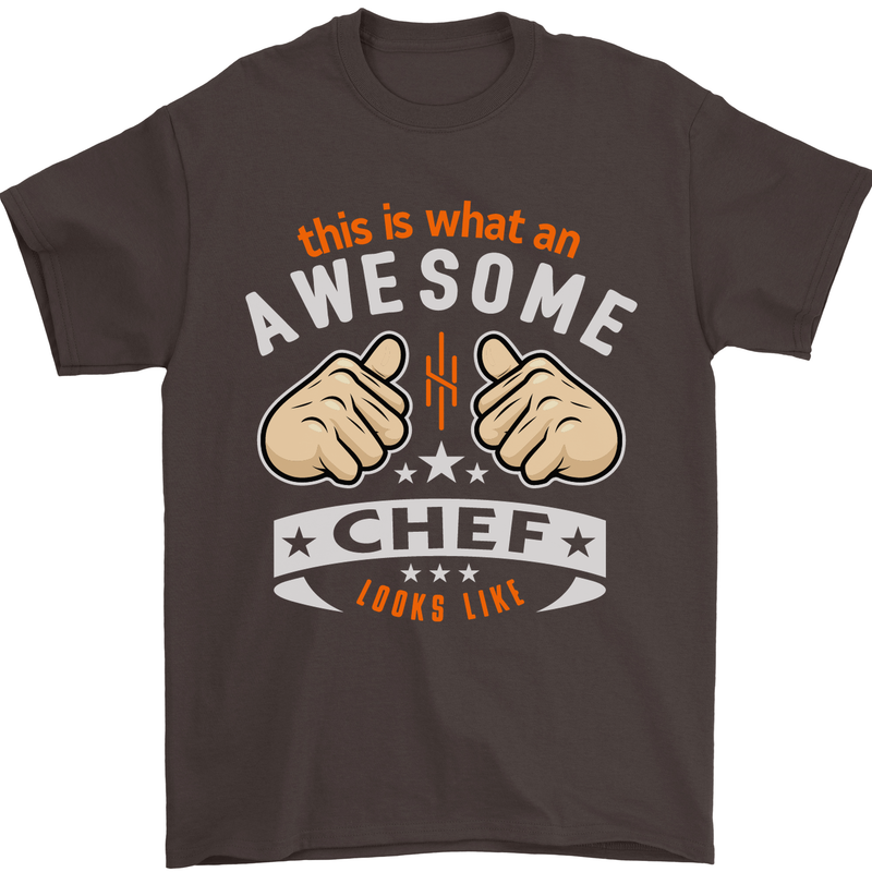 Awesome Chef Looks Like Funny Cooking Mens T-Shirt Cotton Gildan Dark Chocolate