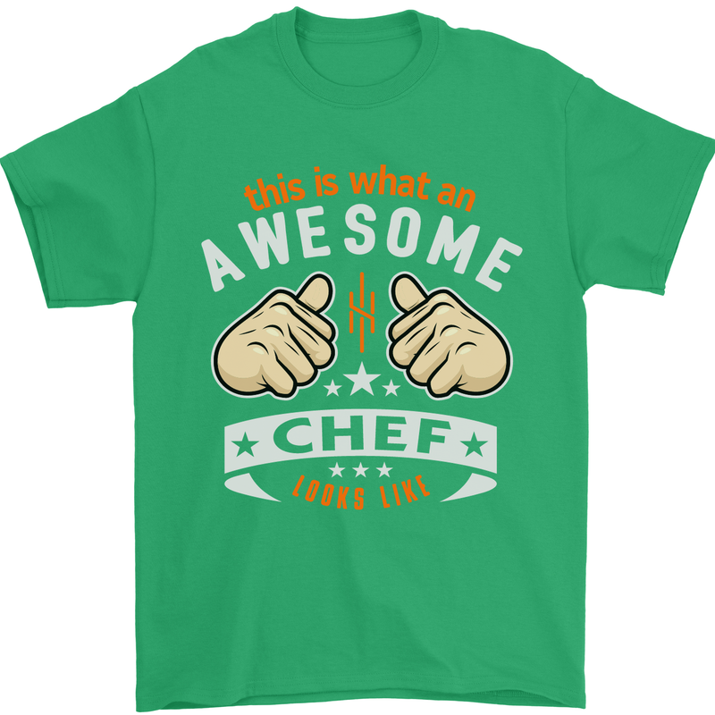 Awesome Chef Looks Like Funny Cooking Mens T-Shirt Cotton Gildan Irish Green