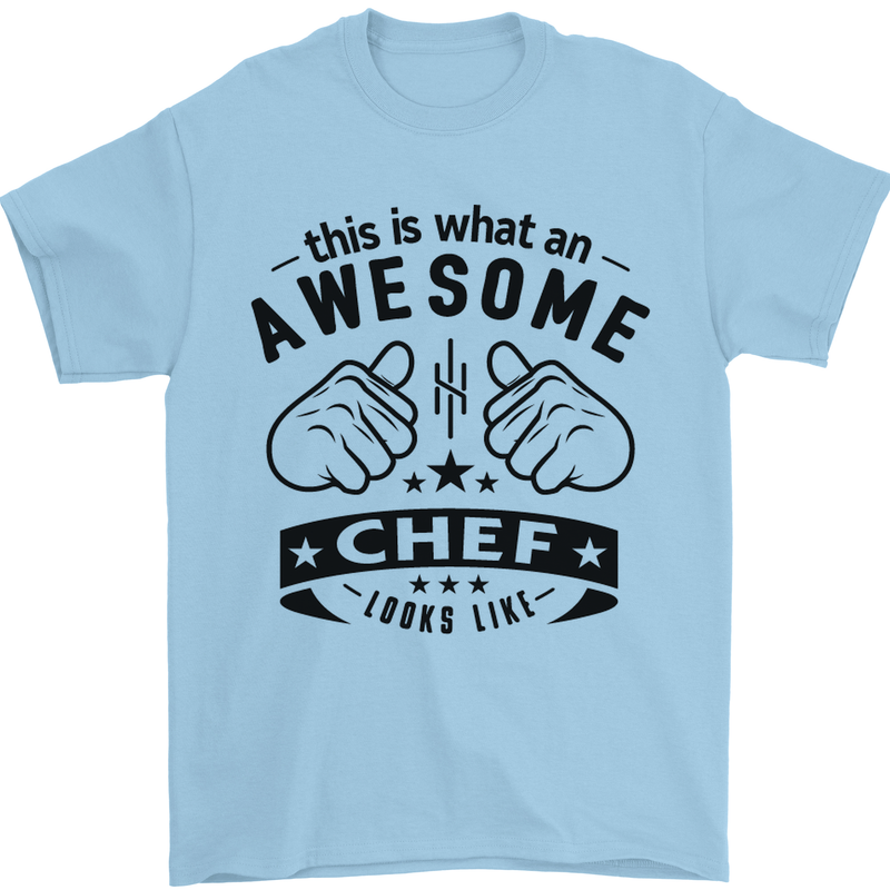 Awesome Chef Looks Like Funny Cooking Mens T-Shirt Cotton Gildan Light Blue
