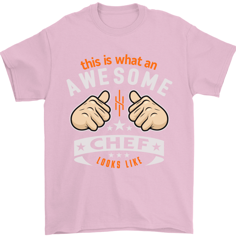 Awesome Chef Looks Like Funny Cooking Mens T-Shirt Cotton Gildan Light Pink