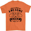 Awesome Chef Looks Like Funny Cooking Mens T-Shirt Cotton Gildan Orange