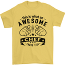 Awesome Chef Looks Like Funny Cooking Mens T-Shirt Cotton Gildan Yellow