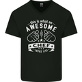 Awesome Chef Looks Like Funny Cooking Mens V-Neck Cotton T-Shirt Black