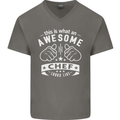 Awesome Chef Looks Like Funny Cooking Mens V-Neck Cotton T-Shirt Charcoal