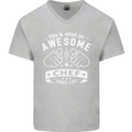 Awesome Chef Looks Like Funny Cooking Mens V-Neck Cotton T-Shirt Sports Grey