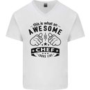 Awesome Chef Looks Like Funny Cooking Mens V-Neck Cotton T-Shirt White