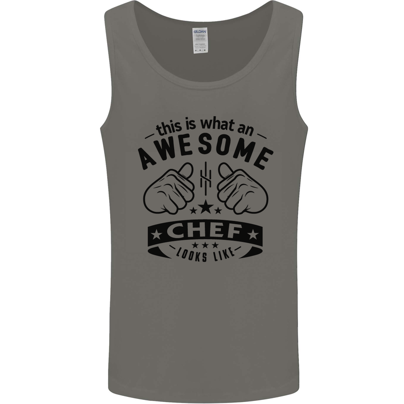 Awesome Chef Looks Like Funny Cooking Mens Vest Tank Top Charcoal