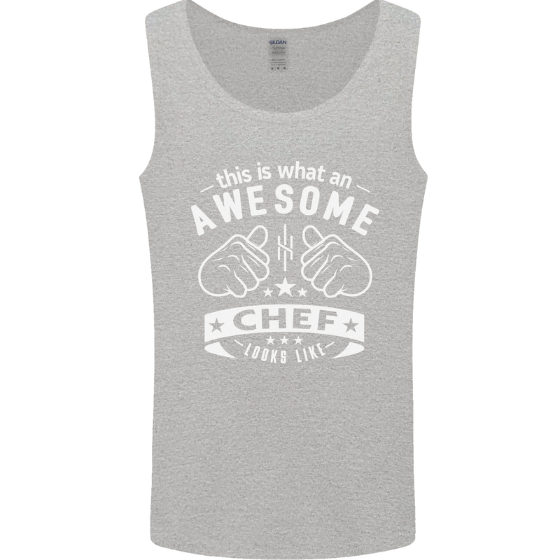 Awesome Chef Looks Like Funny Cooking Mens Vest Tank Top Sports Grey