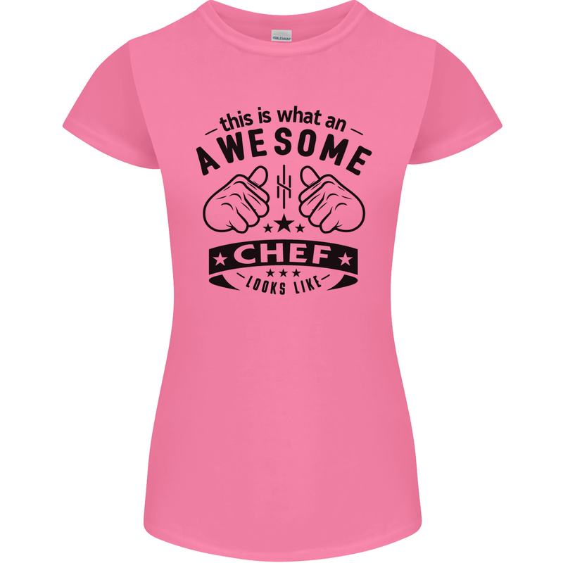 Awesome Chef Looks Like Funny Cooking Womens Petite Cut T-Shirt Azalea