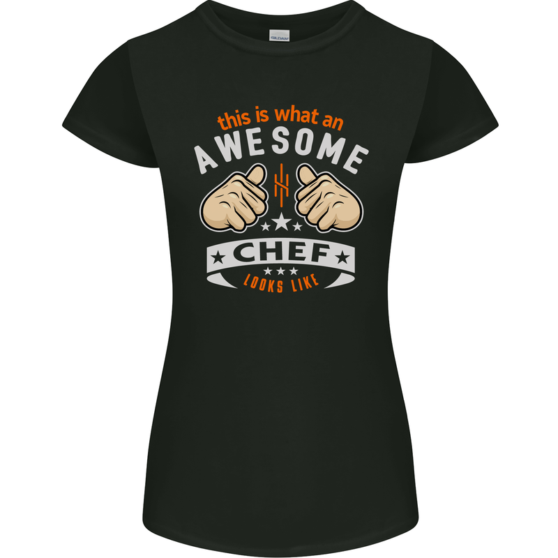 Awesome Chef Looks Like Funny Cooking Womens Petite Cut T-Shirt Black