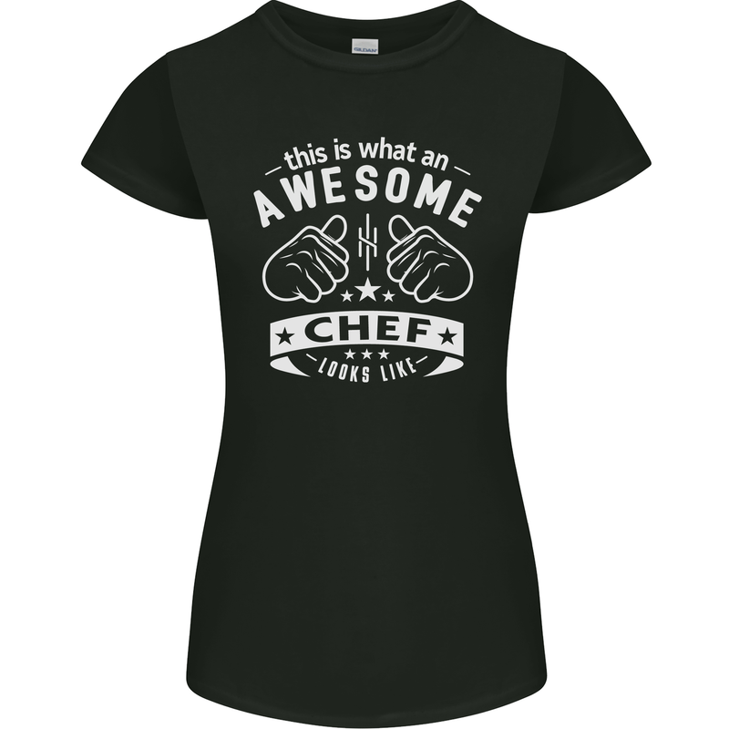 Awesome Chef Looks Like Funny Cooking Womens Petite Cut T-Shirt Black