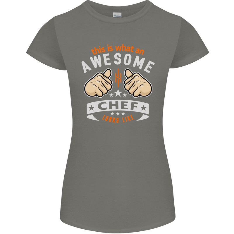 Awesome Chef Looks Like Funny Cooking Womens Petite Cut T-Shirt Charcoal