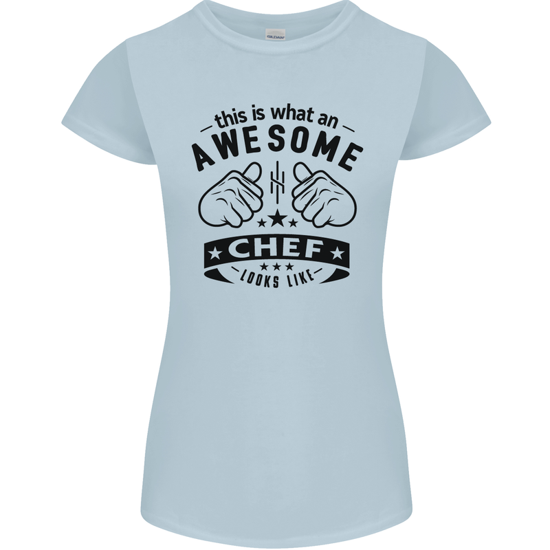 Awesome Chef Looks Like Funny Cooking Womens Petite Cut T-Shirt Light Blue
