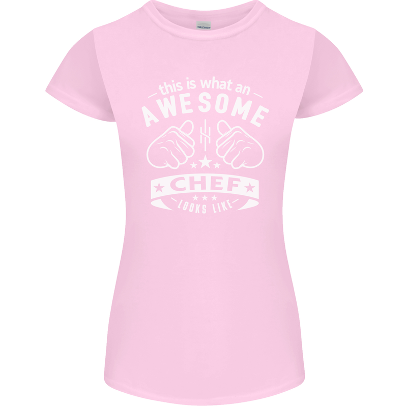 Awesome Chef Looks Like Funny Cooking Womens Petite Cut T-Shirt Light Pink