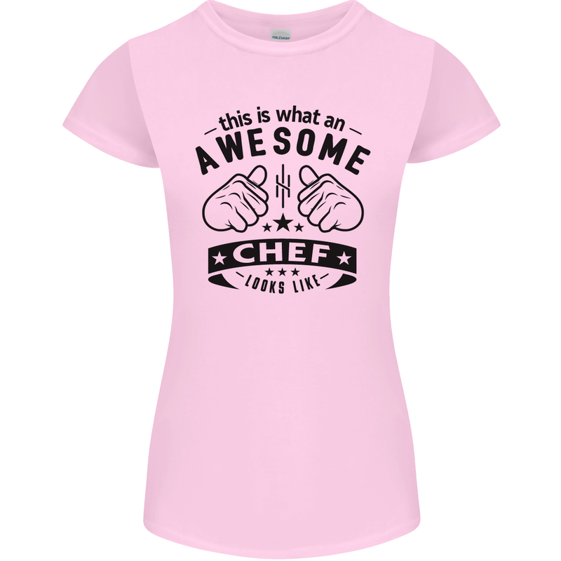 Awesome Chef Looks Like Funny Cooking Womens Petite Cut T-Shirt Light Pink