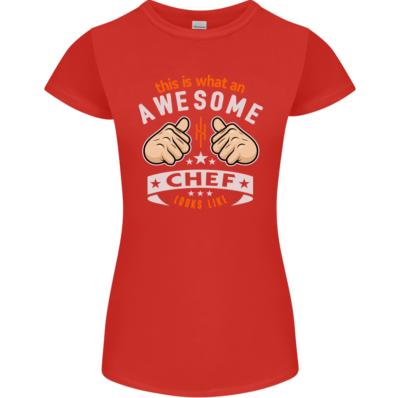 Awesome Chef Looks Like Funny Cooking Womens Petite Cut T-Shirt Red