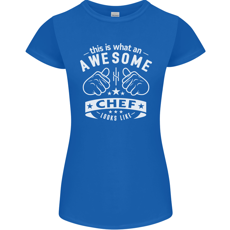 Awesome Chef Looks Like Funny Cooking Womens Petite Cut T-Shirt Royal Blue