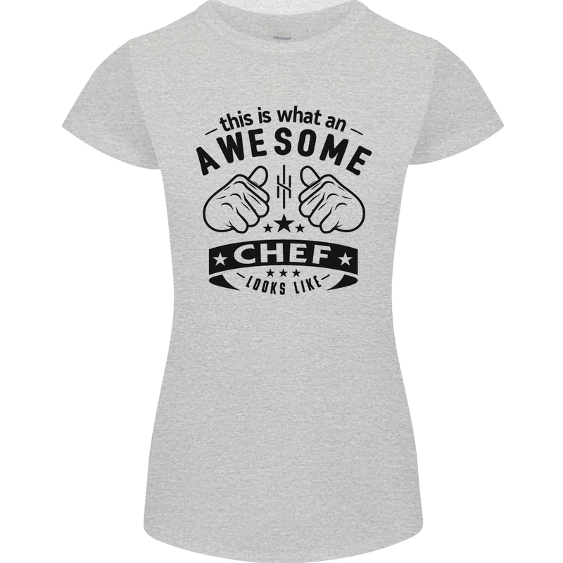 Awesome Chef Looks Like Funny Cooking Womens Petite Cut T-Shirt Sports Grey