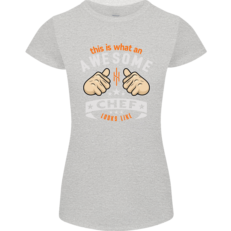Awesome Chef Looks Like Funny Cooking Womens Petite Cut T-Shirt Sports Grey