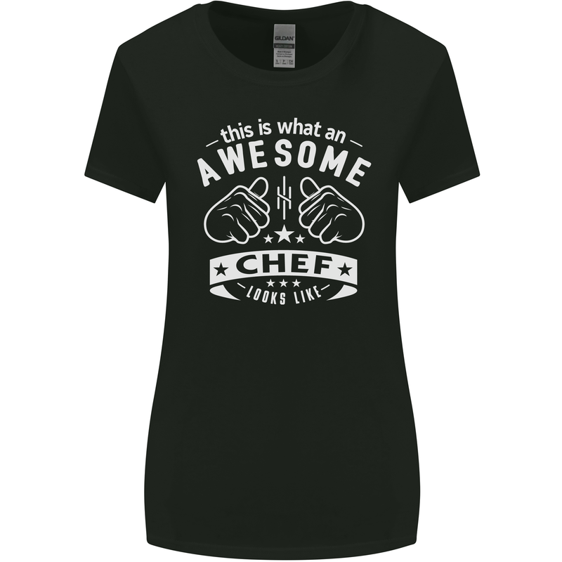 Awesome Chef Looks Like Funny Cooking Womens Wider Cut T-Shirt Black