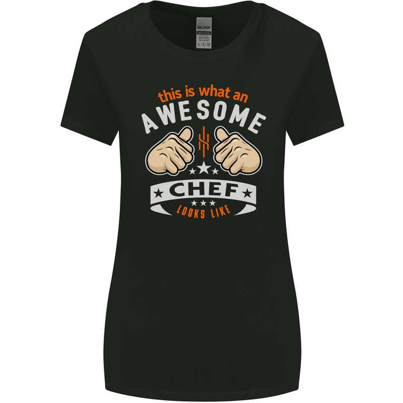Awesome Chef Looks Like Funny Cooking Womens Wider Cut T-Shirt Black