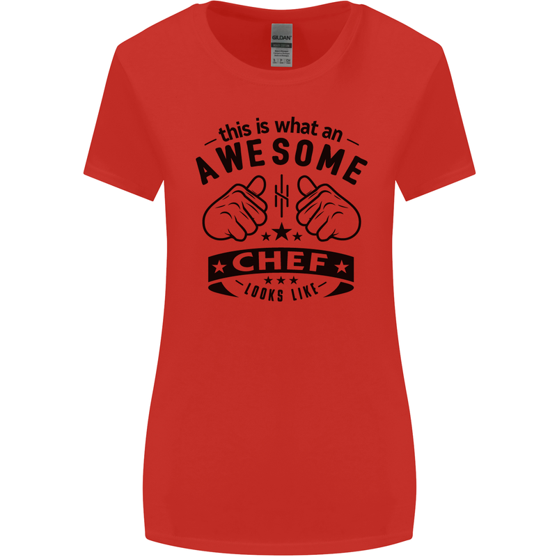 Awesome Chef Looks Like Funny Cooking Womens Wider Cut T-Shirt Red
