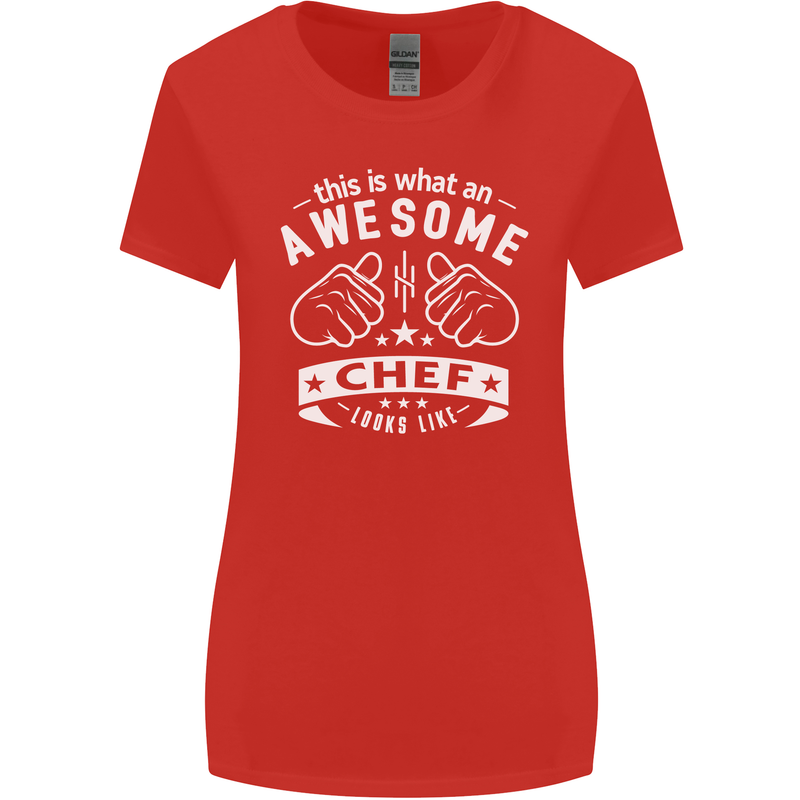 Awesome Chef Looks Like Funny Cooking Womens Wider Cut T-Shirt Red
