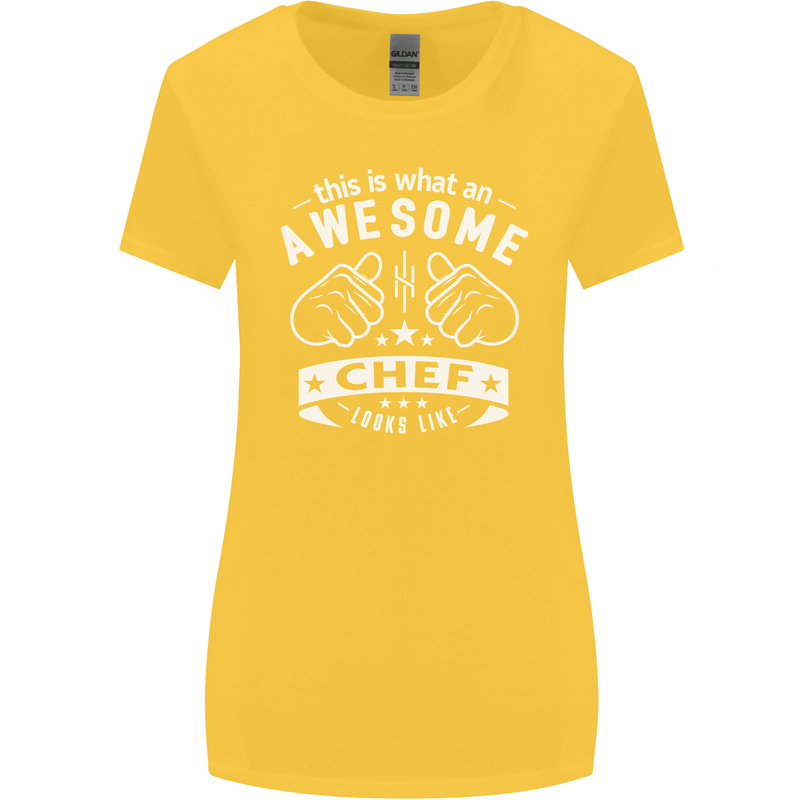 Awesome Chef Looks Like Funny Cooking Womens Wider Cut T-Shirt Yellow