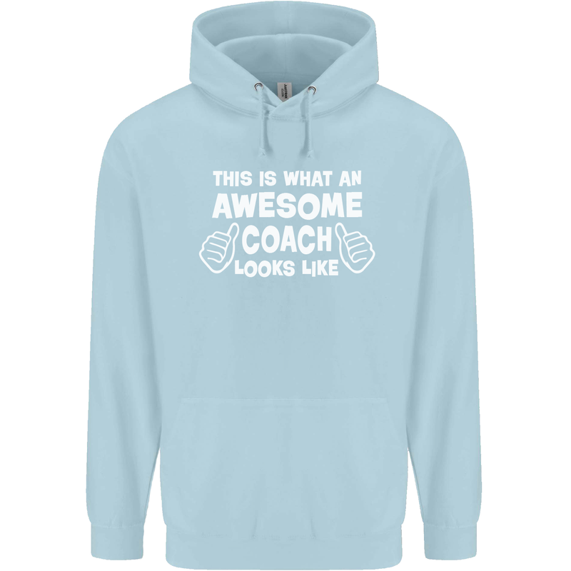 Awesome Coach Rugby Football Tennis Childrens Kids Hoodie Light Blue