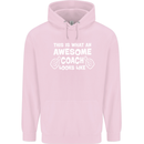 Awesome Coach Rugby Football Tennis Childrens Kids Hoodie Light Pink