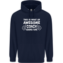 Awesome Coach Rugby Football Tennis Childrens Kids Hoodie Navy Blue