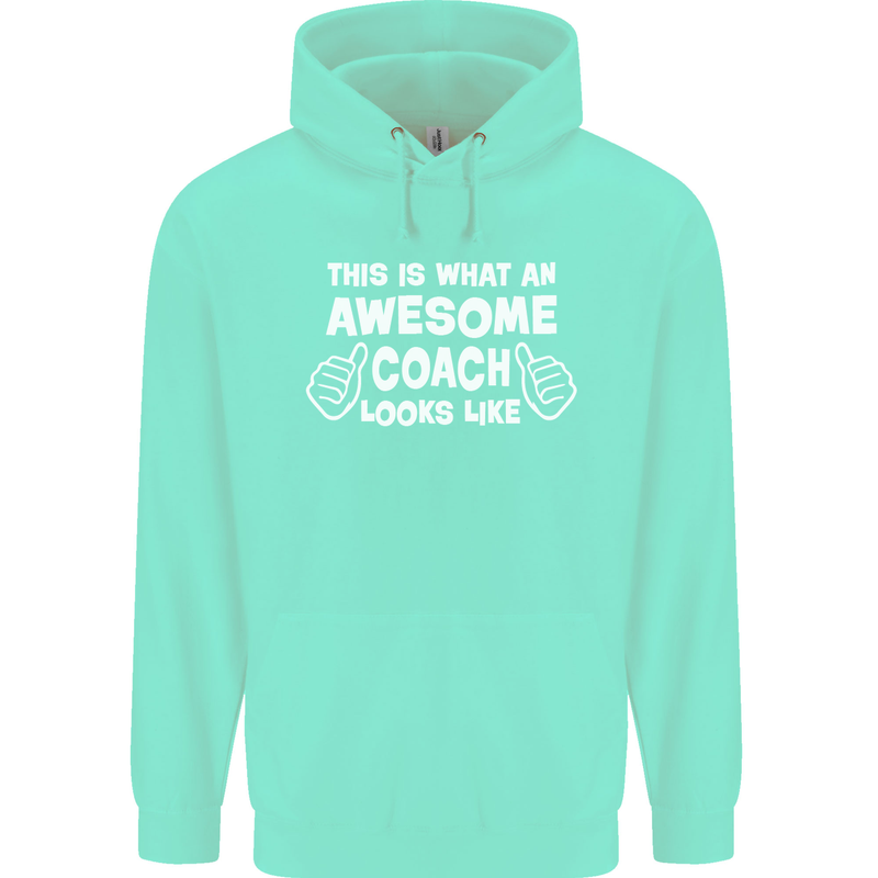 Awesome Coach Rugby Football Tennis Childrens Kids Hoodie Peppermint