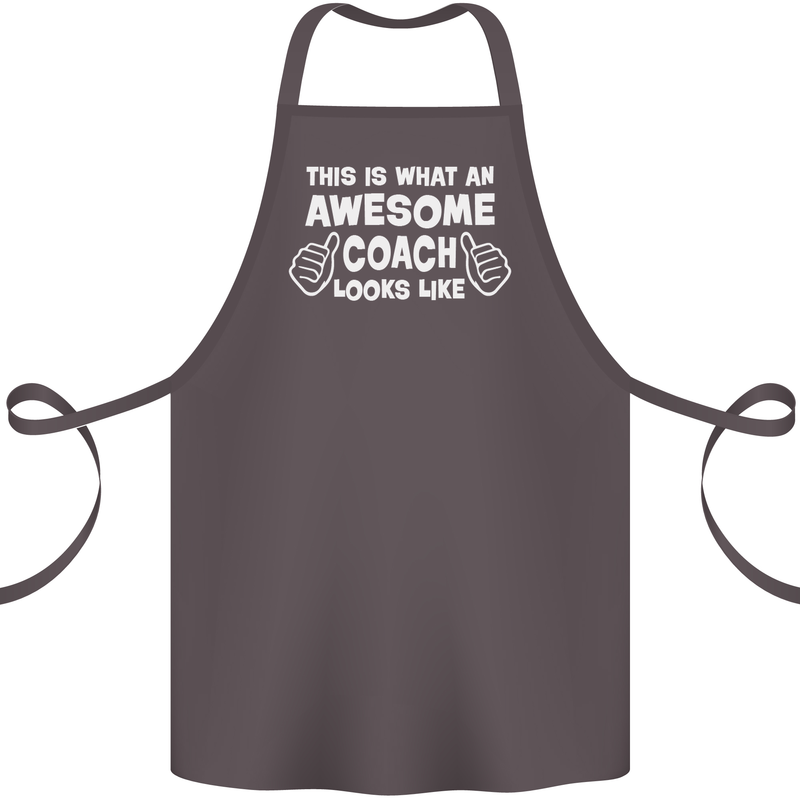 Awesome Coach Rugby Football Tennis Cotton Apron 100% Organic Dark Grey