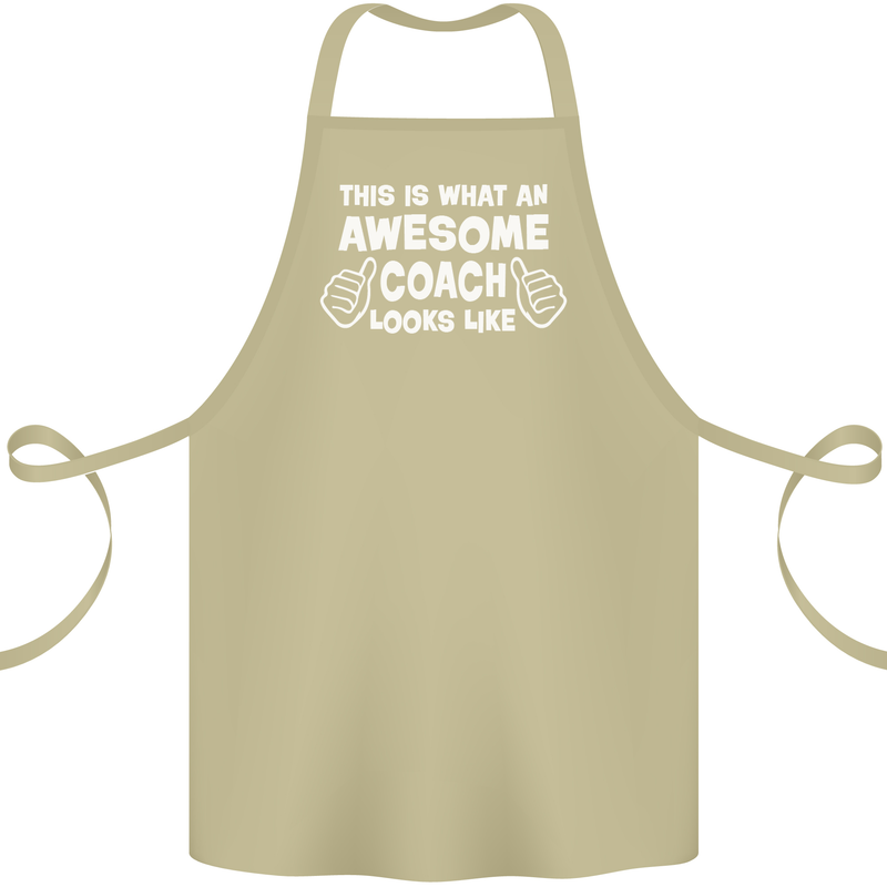 Awesome Coach Rugby Football Tennis Cotton Apron 100% Organic Khaki