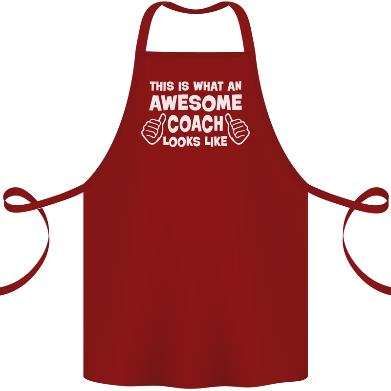 Awesome Coach Rugby Football Tennis Cotton Apron 100% Organic Maroon