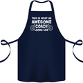 Awesome Coach Rugby Football Tennis Cotton Apron 100% Organic Navy Blue