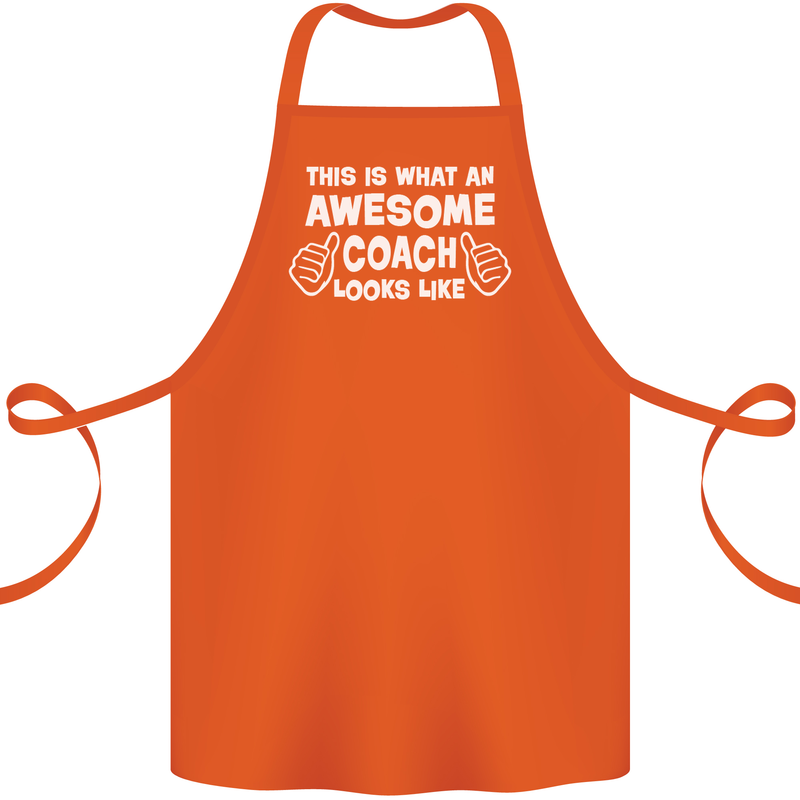 Awesome Coach Rugby Football Tennis Cotton Apron 100% Organic Orange