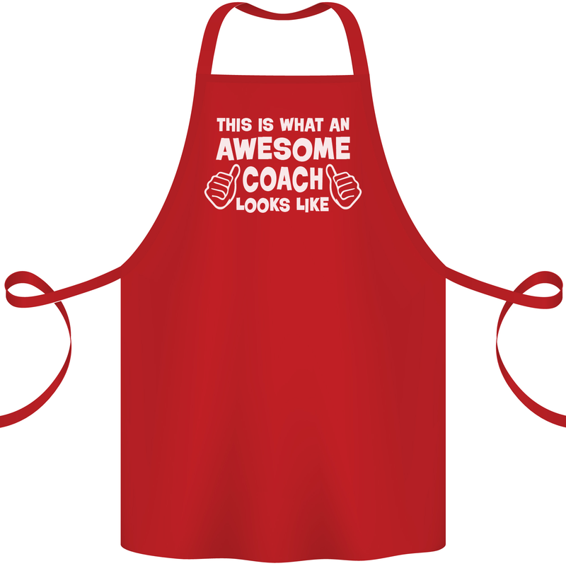 Awesome Coach Rugby Football Tennis Cotton Apron 100% Organic Red