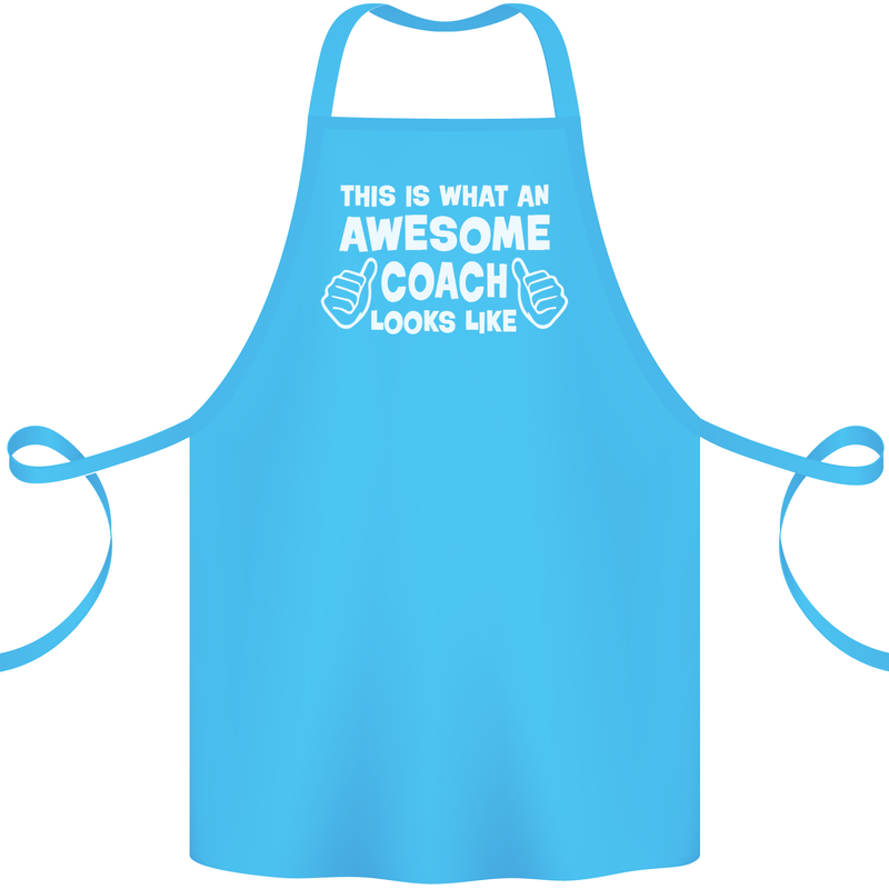 Awesome Coach Rugby Football Tennis Cotton Apron 100% Organic Turquoise