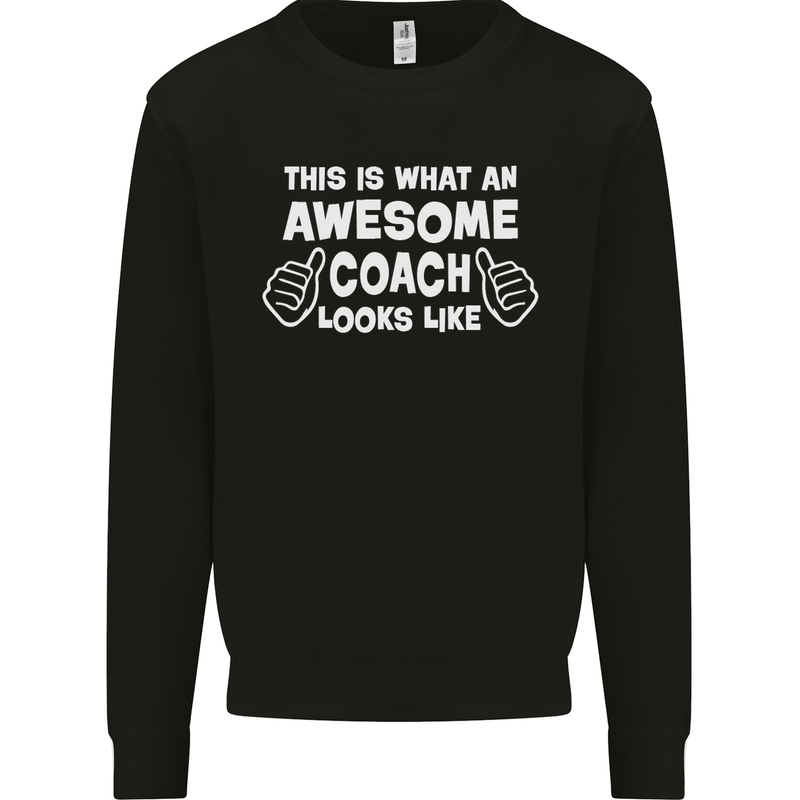 Awesome Coach Rugby Football Tennis Kids Sweatshirt Jumper Black