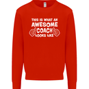 Awesome Coach Rugby Football Tennis Kids Sweatshirt Jumper Bright Red