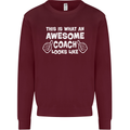 Awesome Coach Rugby Football Tennis Kids Sweatshirt Jumper Maroon